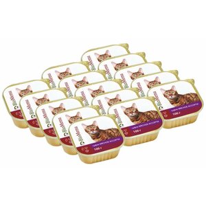 BIOMENU для взрослых кошек суфле с мясным ассорти (100 гр х 15 шт)