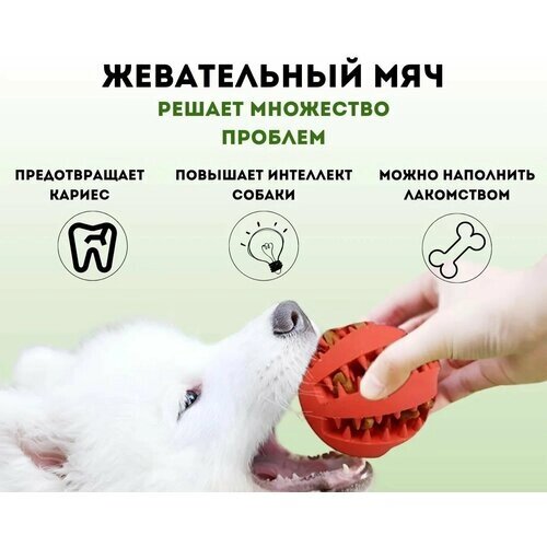 Бирюзовая жевательная резиновая игрушка для собак и кошек с отсеком для корма