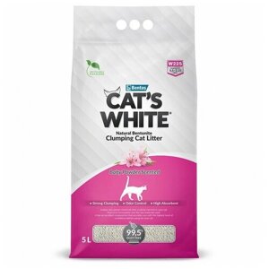 Cat's White Baby Powder комкующийся наполнитель с ароматом детской присыпки для кошачьего туалета (5л) Без характеристики