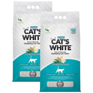 CAT'S WHITE MARSEILLE SOAP наполнитель комкующийся для туалета кошек с ароматом марсельского мыла (10 + 10 л)