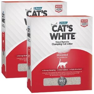 CAT'S WHITE NATURAL BOX наполнитель комкующийся для туалета кошек без ароматизатора коробка (6 + 6 л)