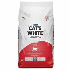 Cat's White Natural комкующийся наполнитель натуральный без ароматизатора для кошачьего туалета (20л) Без характеристики