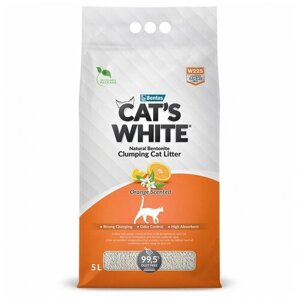 Cat's White Orange комкующийся наполнитель с ароматом апельсина для кошачьего туалета (5л) Без характеристики