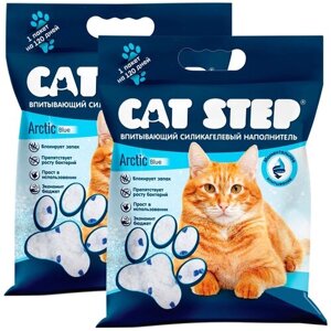 CAT STEP ARCTIC BLUE наполнитель силикагелевый впитывающий для туалета кошек (3,8 + 3,8 л)
