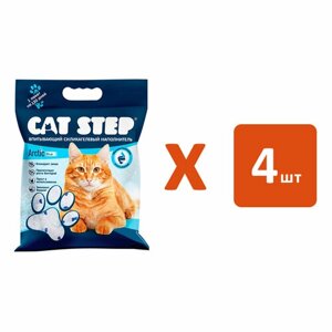 CAT STEP ARCTIC BLUE наполнитель силикагелевый впитывающий для туалета кошек (7,6 л х 4 шт)