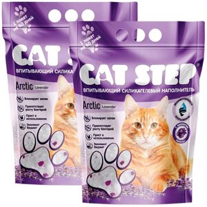 CAT STEP ARCTIC LAVANDER наполнитель силикагелевый для туалета кошек с ароматом лаванды (15,2 + 15,2 л)