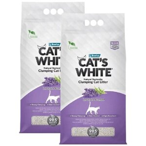 CAT STEP COMPACT WHITE LAVENDER наполнитель комкующийся для туалета кошек с ароматом лаванды (5 + 5 л)