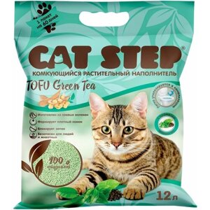 CAT STEP TOFU GREEN TEA - Кэт степ наполнитель комкующийся для туалета кошек (6 + 6 л)