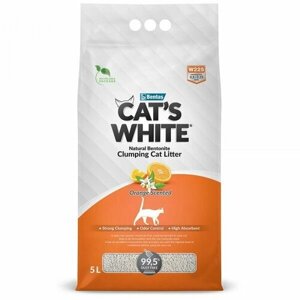 Cats White Наполнитель комкующийся с ароматом апельсина для кошачьего туалета 5л (Orange) 011861136 4,25 кг 61228 (2 шт)