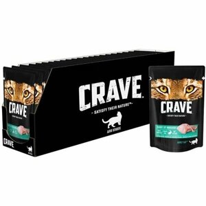 CRAVE Корм консервированный для взрослых кошек Кролик (пауч) 30х70гр