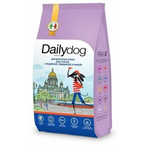 Dailydog Casual Line - Сухой корм для взрослых собак всех пород, с Индейкой, Говядиной и Рыбой (12 кг)