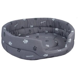 Дарелл овальный стёганый хлопок дизайн поролон лежак для кошек и собак серый 53х42х16 см