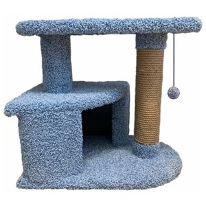 Дом-Когтеточка для кошек, Hapss dom 02 (L), 60х40х65, голубой