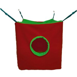 Домик для грызуна Монморанси "Домик подвесной", цвет: бордовый, зеленый 30х25х23 см.