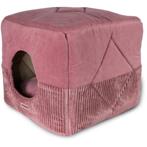 Домик для кошек и собак Клампи Куб-Трансформер Премиум, 35x35x35 см, розовый