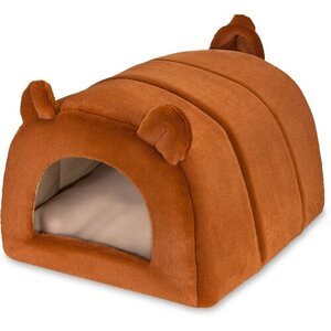 Домик для кошек и собак Клампи Мишка, М, 35х50х30 см, рыжий