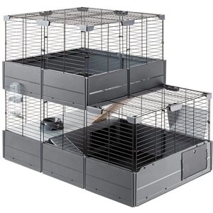 Двухэтажная модульная клетка для кроликов и морских свинок Ferplast Multipla Double в комплекте с аксессуарами 107,5x72x96,5 см.