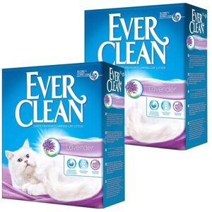 EVER CLEAN LAVENDER наполнитель комкующийся для туалета кошек с ароматом лаванды сиреневая полоска (10 + 10 л)