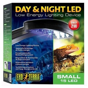 Exo Terra светильник Led Day & Night, 14 белых и 1 синий светодиода, 15x16.5x7 см