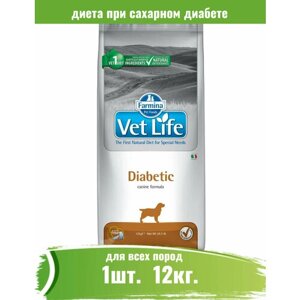 Farmina 1шт -12кг Vet Life Diabetic диета при сахарном диабете сухой корм для собак