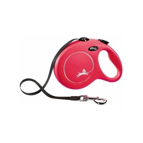Flexi рулетка-ремень для собак, красная, New Classic tape red 50 кг, 8 м
