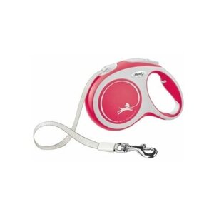 Flexi рулетка-ремень для собак, красная, New Comfort Tape red 50 кг, 8 м