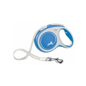 Flexi рулетка-ремень для собак, синяя, New Comfort Tape blue 25 кг, 5 м