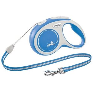 Flexi тросовый поводок-рулетка для собак, синий, "New Comfort", S 8 м/12 кг