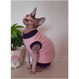 Футболка для кошек, размер 35 (длина спины 35см), цвет розовый / майка футболка для кошек сфинкс /одежда для животных / одежда для кошек сфинкс