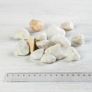 Галька белая Мрамор, фракция 20-40 мм 10 кг (365). Декоративный грунт, натуральный камень