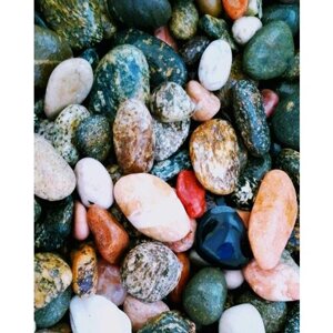 Галька черноморская цветная, природный камень 1кг