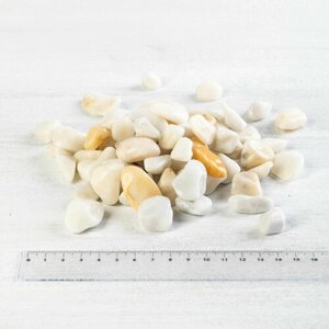 Галька мрамор белый фракция 10-20 мм 5 кг (353). Декоративный грунт, натуральный камень