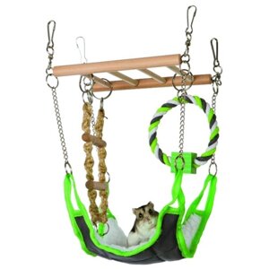 Гамак для грызунов, хорьков TRIXIE Suspension Bridge with Hammock (6298) 17х15х22 см 17 см 15 см 22 см зеленый