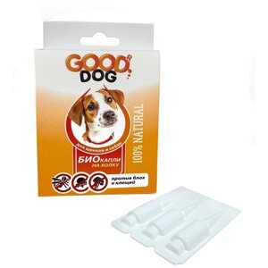Good Dog капли от блох и клещей Био для собак и щенков 3 шт. в уп., 1 уп.