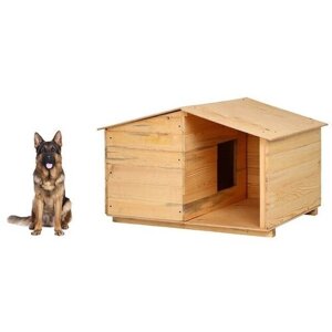 Greengo Будка для собаки, 105 75 64 см, деревянная, с крышей
