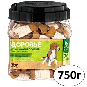 GreenQZin Лакомство для собак здоровье Галеты злаковые из сурими (трески) 750гр, грин кьюзин корм