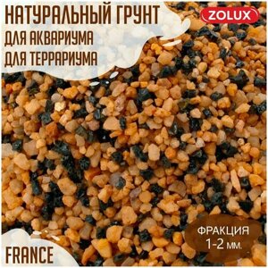 Грунт для аквариума и растений / натуральный кварц / без красителей / Франция Zolux / фракция 1-2мм. 4кг.