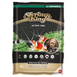 Грунт для креветок Dennerle Shrimp King Active Soil, 1-4 мм, 8 л