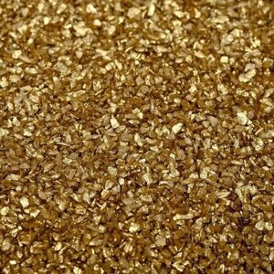 Грунт Золотистый металлик декоративный песок кварцевый, 250 г фр. 0,5-1 мм, 2 шт.