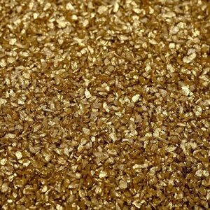 Грунт Золотистый металлик декоративный песок кварцевый, 250 г фр 0,5-1 мм