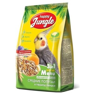 Happy Jungle корм для средних попугаев, при линьке 500 гр (10 шт)