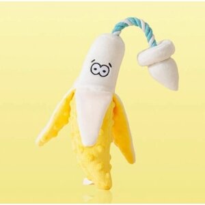 Hipigou игрушка для собак маленьких и средних пород, канат с бананом, скрипучая, для чистки зубов и тренировки челюсти, гипоаллергенная