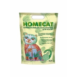 HOMECAT Алоэ Вера 12,5 л силикагелевый наполнитель для кошачьих туалетов с ароматом Алоэ Вера 1х4, шт