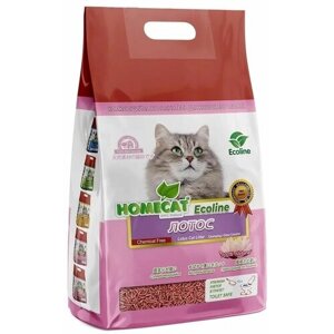 HOMECAT Ecoline Лотос 6 л комкующийся наполнитель для кошачьих туалетов с ароматом лотоса 3 шт