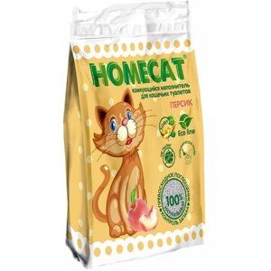 HOMECAT Ecoline Персик 6 л комкующийся наполнитель для кошачьих туалетов с ароматом персика 6 шт