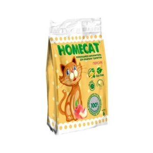 HOMECAT Эколайн Персик 12 л комкующийся наполнитель для кошачьих туалетов с ароматом персика 1х4 222 , 80190 (2 шт)