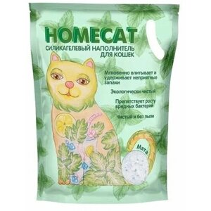 HOMECAT Мята 3,8 л силикагелевый наполнитель для кошачьих туалетов с ароматом мяты 8 шт