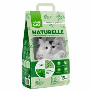 Homecat Naturelle Tofu комкующийся наполнитель для кошачьих туалетов, с ароматом зеленого чая 15 л