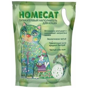 HOMECAT силикагелевый наполнитель для кошачьих туалетов с ароматом яблока 7,6 л (2 шт)