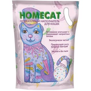 HOMECAT Волшебные кристаллы 3,8 л силикагелевый наполнитель для кошачьих туалетов 4 шт